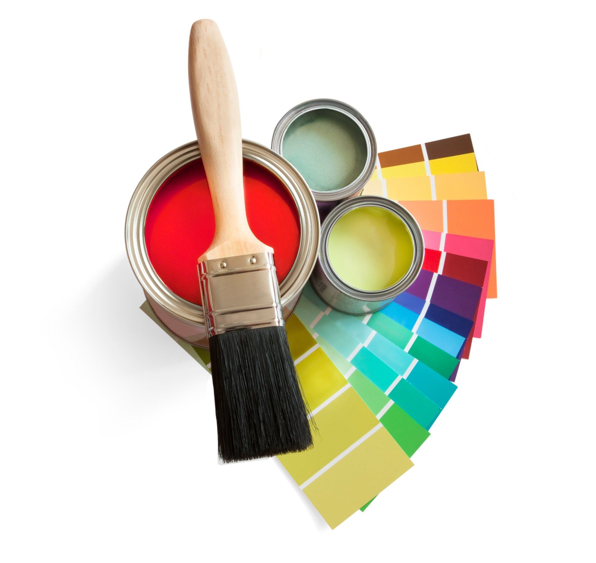Paint cans and supplies at Heath's Paint Center